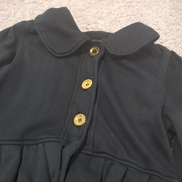 Juicy Couture Black Jacket Dress Gold Buttons Size Medium FLAWS - Picture 3 of 9